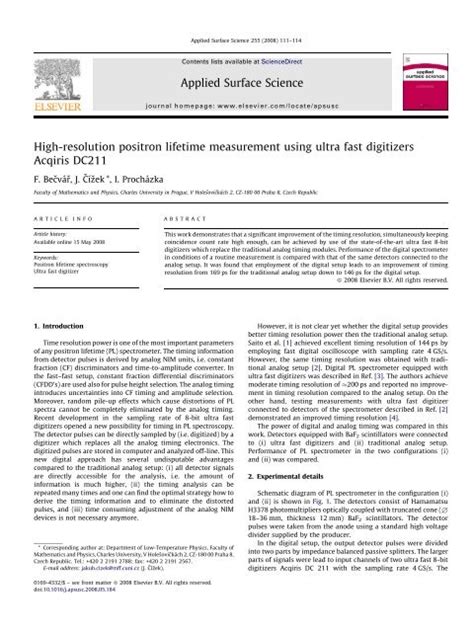 High-resolution positron lifetime measurement using ultra fast ...