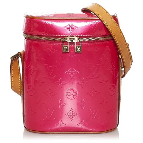 Louis Vuitton Pink Vernis Sullivan Vertical Brown Light Brown Leather