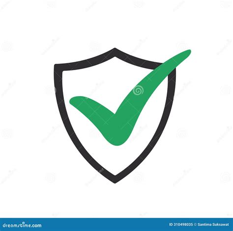 Shield With A Checkmark Protection Symbol Icon Vector Illustration