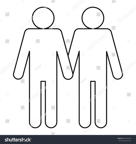 Two Men Gay Icon Outline Illustration Stock Vector Royalty Free 509005204