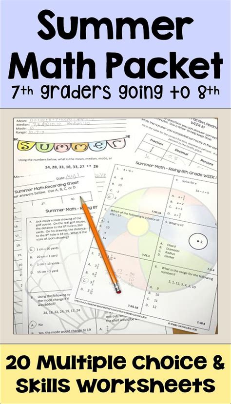 Summer Workbook For Going Into 8th Grade