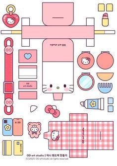 16 Ide Paper Doll Sanrio Boneka Kertas Kotak Mainan Rumah Kertas