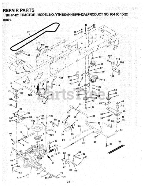 Husqvarna Yth 180 954001022 Husqvarna Yard Tractor 1994 03 Drive Parts Lookup With