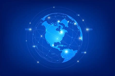 Composición De Líneas De Puntos Del Mapa Mundial Que Representa La