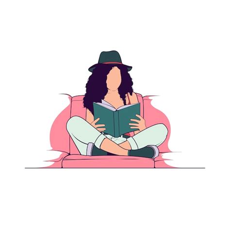 Mujer Leyendo Libro Ilustraci N Plana Vector Premium