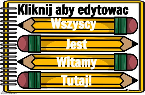 Plakat powitalny z ołówkami Storyboard by pl examples