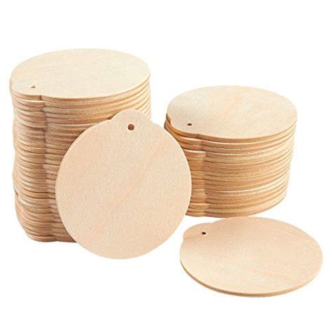 48 Pack DIY Wooden Disk Christmas Tree Decorations Blank 3 Inch Round