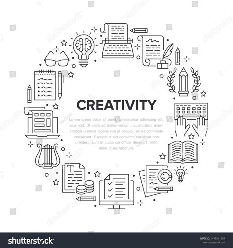 Copywriting Vector Circle Banner Flat Line Stock Vector Royalty Free