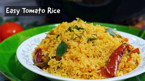 Easy Tomato Rice Recipe Easy Thakkali Sadam Recipe Bachelors Tomato Rice Miyas Spice