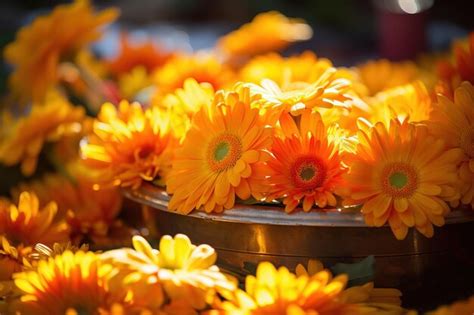 Hermoso Fondo De Flores De Cal Ndula De Color Naranja Brillante Foto