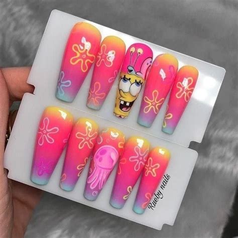 U As Bob Esponja Manicura De U As Arte Para U As Largas Arte De