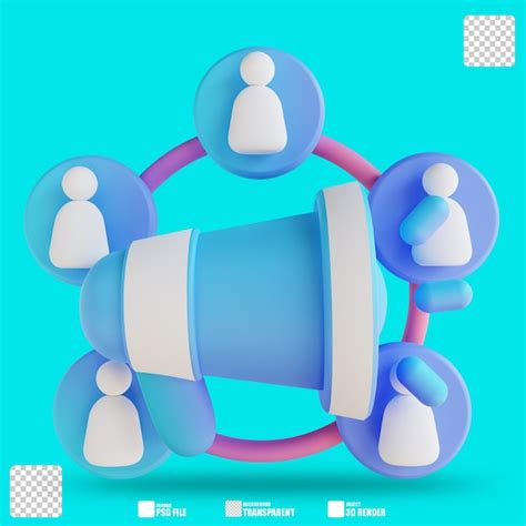 Ilustración 3d compartir marketing 3 Archivo PSD Premium