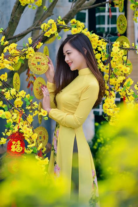 Hoàn Hảo Ao Dai Beautiful Asian Girls Vietnamese Long Dress