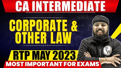 Corporate And Other Laws RTP May 2023 CA Inter Exam Preparation YouTube