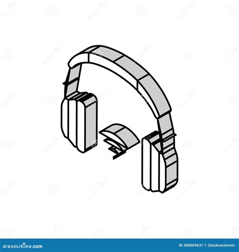 Wireless Headphones Isometric Icon Vector Illustration Stock Vector