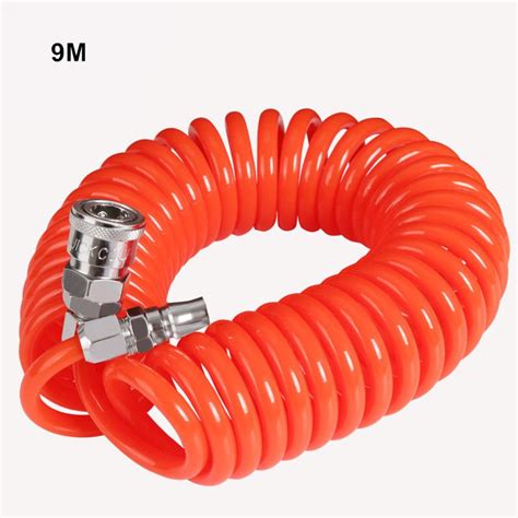 2021 Pneumatic Spring Pipe Pu Air Hose 9m High Pressure Hose With Quick