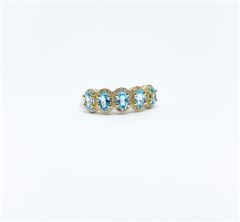 Anillo Topacio Azul Con Diamantes Victoria Fine Jewelry