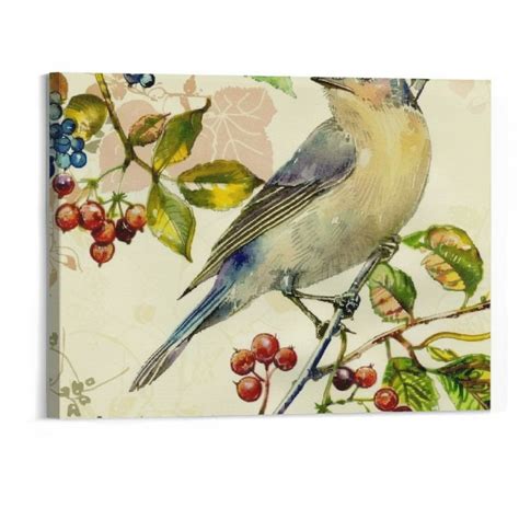 Bciig High End Frame Wall Art Birds On The Trees Of Bloom And Butterfly