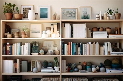 Premium Photo | Workspace Wonderland Inspiring Office Shelf Decor