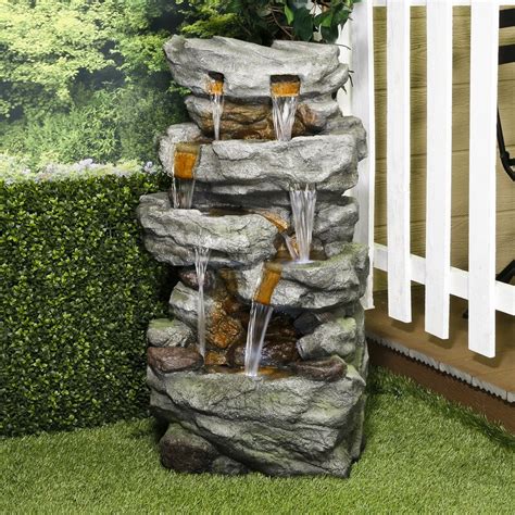 Alpine Resin Cascading Wall Fountain With Light Wayfair