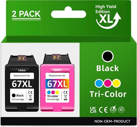 Maxpage 67 Ink Cartridge Replacement For Hp 67 67xl Combo Pack Black Color Fit For Deskjet 2700