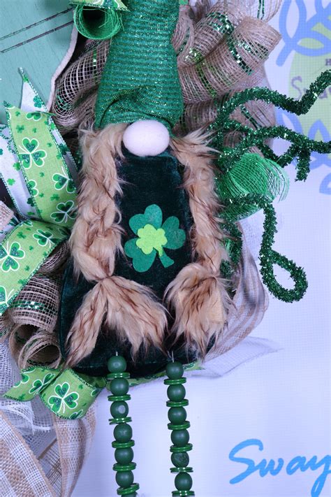 St Patricks Day Gnome Wreath St Pattys Day Decor Lucky Etsy