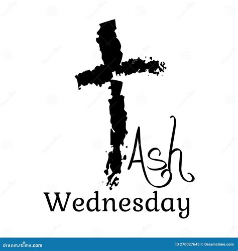 Ash Wednesday Cross Vector Art Stock Vector Illustration Of Postcard