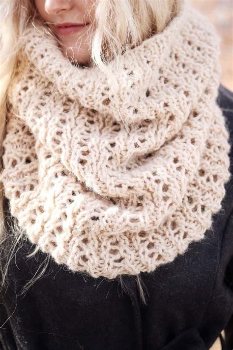 Snowfall Cowl Knitting Pattern Lace Cowl Scarf Pattern By Darling Jadore