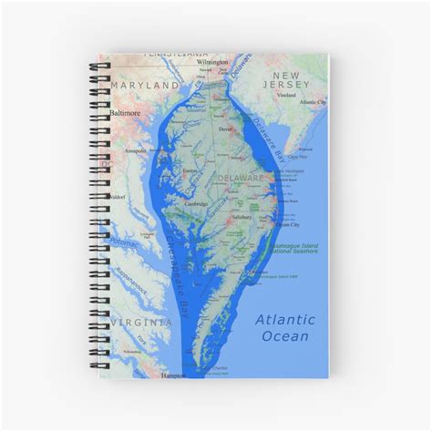 "Delmarva Peninsula map" Spiral Notebook for Sale by kmusser | Redbubble