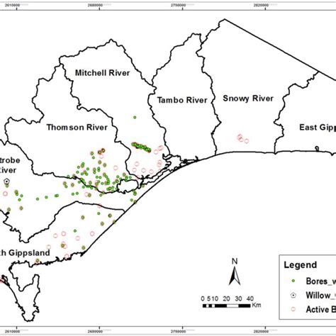 Map Of The Gippsland Basin With Sobn Distribution Across The Catchments