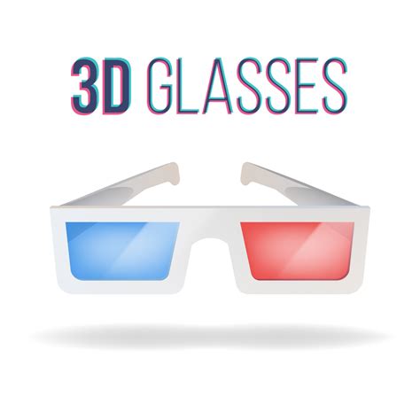 Realistic 3d Glasses Vector Red Blue Paper Cinema 3d Glasses Isolated On White Background