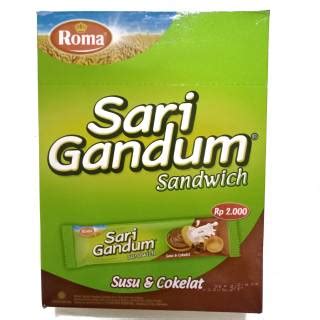 Jual Roma Sari Gandum Sandwich 2000 Rasa Susu Cokelat PER PAK ISI