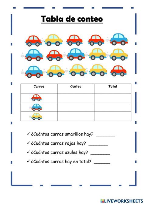 Tabla De Conteo Interactive Worksheet Tablas De Datos Libro De Los Numeros Primer Grado De