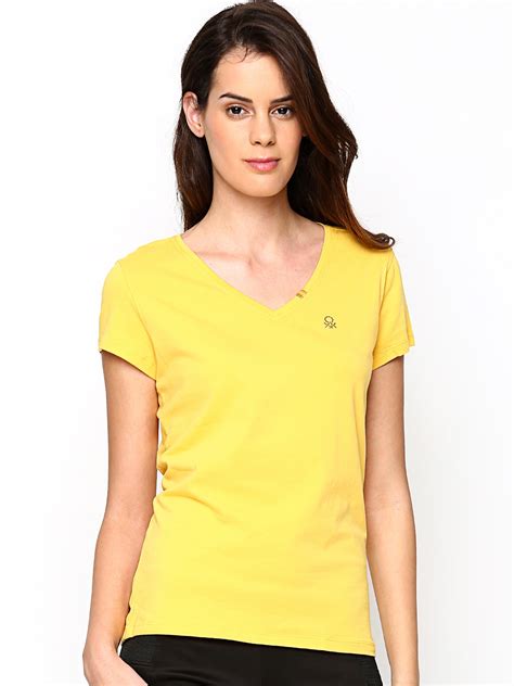 Buy Undercolors Of Benetton Women Yellow T Shirt Tshirts For Women 596313 Myntra