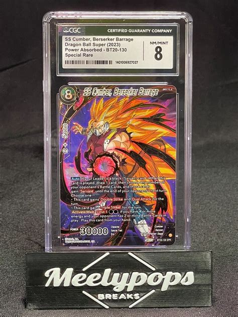 Ss Cumber Berserker Barrage Dbs Power Absorbed Bt Spr Cgc Nm Mint