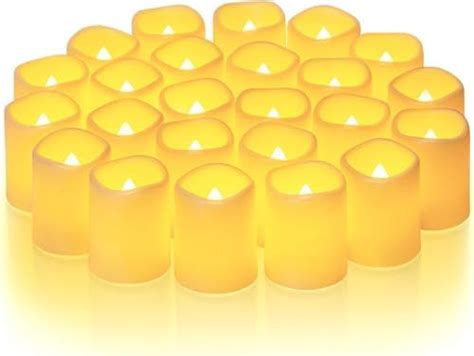 Homemory Pacote 24 Velas Votivas Cintilantes E Sem Chama Velas