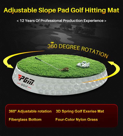 Pgm Golf 360 Degree Rotary Slop Hitting Mat With Durable Artificial Grass For Driving Range