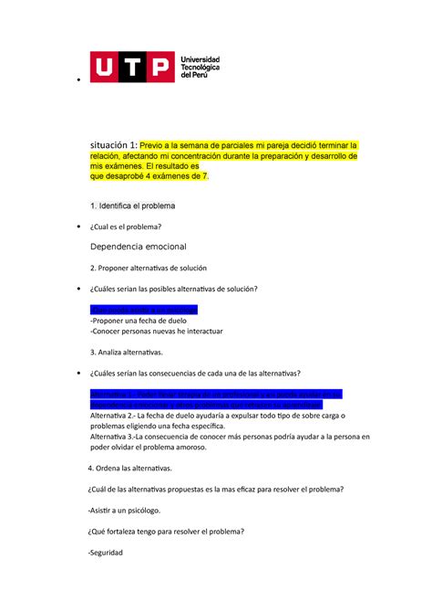 Solucion de problemas IVU situación 1 Previo a la semana de