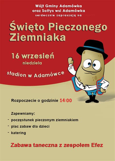 Święto Pieczonego Ziemniaka w Adamówce niedziela 16 września Gmina