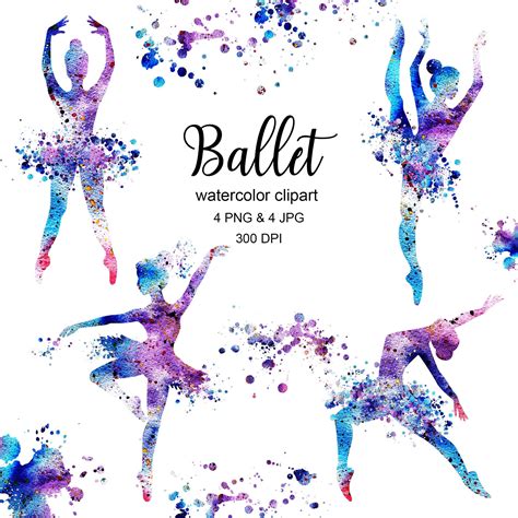 Ballet Clipart Ballerina Clipart Watercolor Ballet Clipart Ballerina