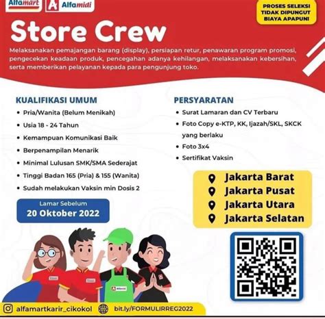 Lowongan Kerja Store Crew Di Alfamart Nugasin