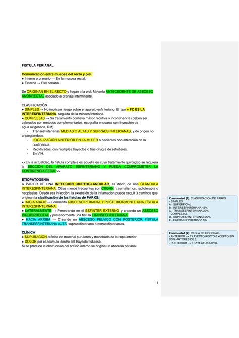 Solution Resumen Enarm Enfermedad Perianal Studypool