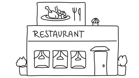 How To Draw A Restaurant YouTube