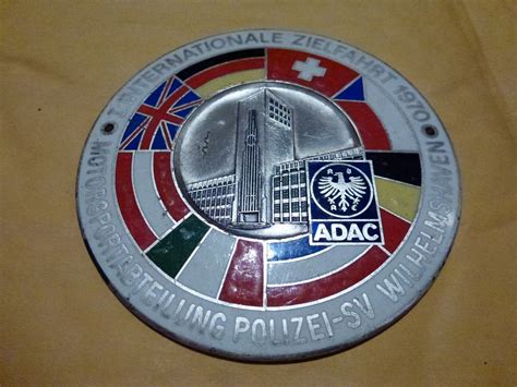 Badge Auto Car German Rally 402 1970 1 Inter Wilheimshaven ADAC