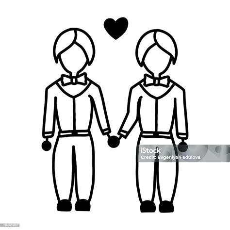 Gay Couple Wedding Vector Icon Filled Flat Sign For Mobile Concept And