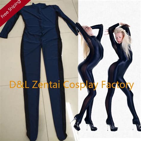 Free Shipping Dhl Fashion Navy Color Lycra Spandex Leotard Sexy Zentai Catsuit With Side Net