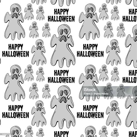 Halloween Festive Seamless Pattern Black Endless Background With