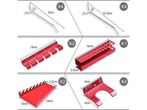 Costway panneau perforé panneaux muraux de rangement pour outils