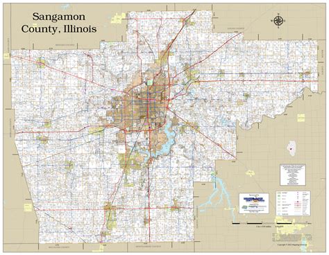 Sangamon County Illinois 2022 Wall Map | Mapping Solutions