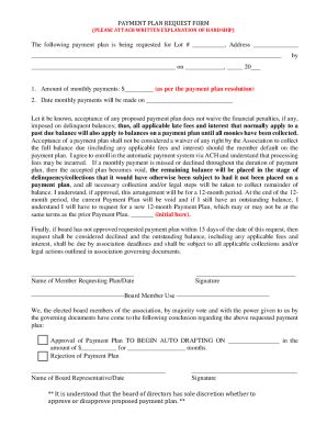 Fillable Online Payment Plan Request Form Please Attach Written